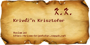 Kriván Krisztofer névjegykártya